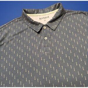 Ash & Erie Polo Shirt Mens XXL‎ Golf Tee AOP Polyester Lyocell Short Sleeve